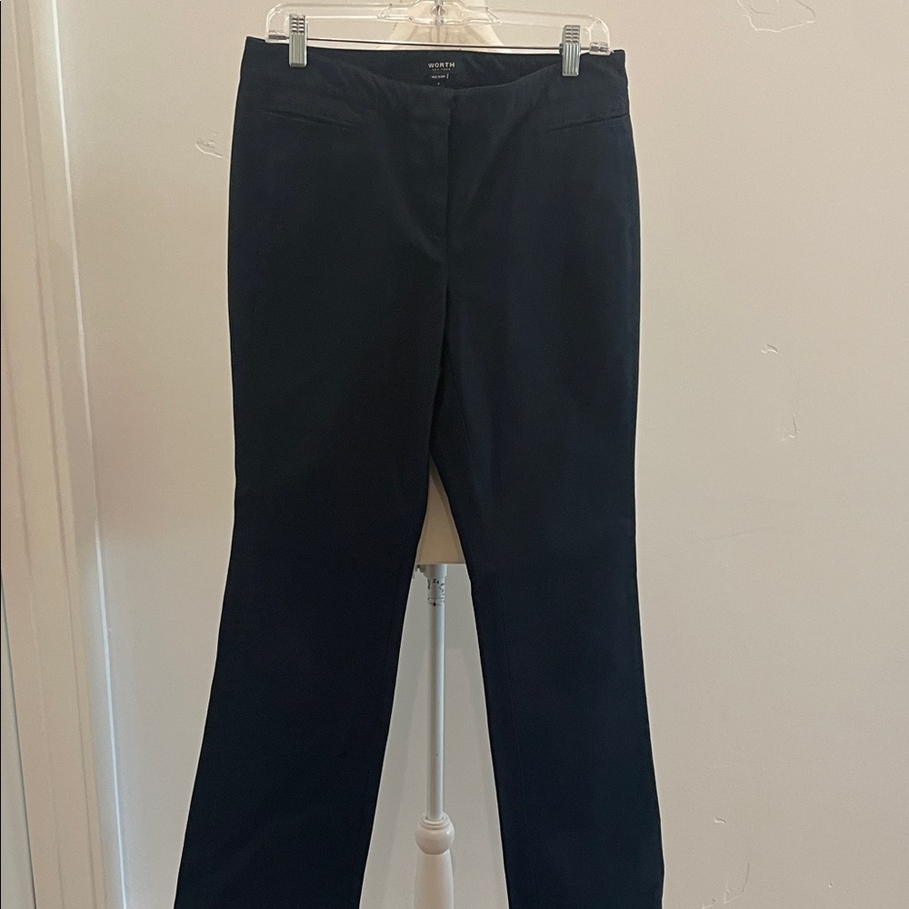 Worth New York 97% Cotton Straight Leg Pants. 9.5” Rise, 34” inseam. Clean! EUC